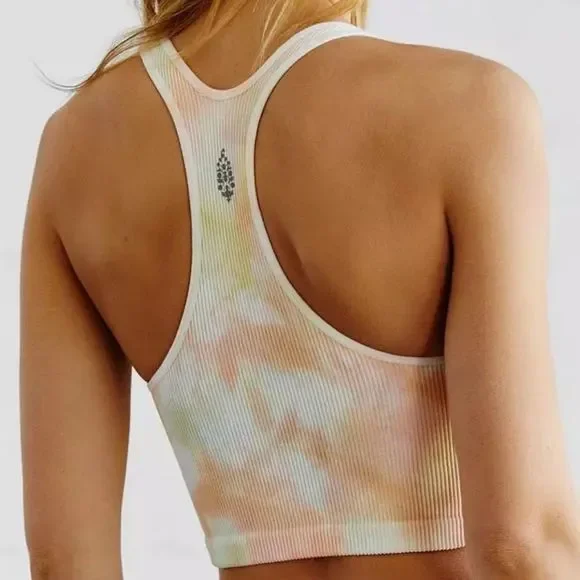 NWT Free People Free Throw Cropped Tie Dye Bralette in Blue - Picture 4 of 5